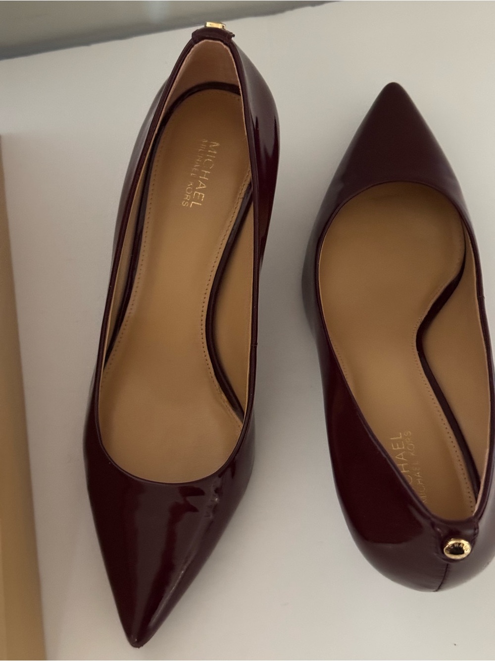 Michael Kors Women's Burgundy Patent Heels - Picture 3 of 8